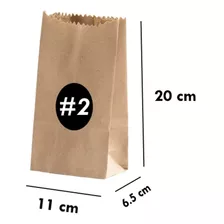 Bolsas De Papel Kraft Con Base Por Mayor #2 X100u *delivery