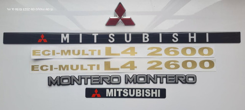 Montero Mitsubishi 2600 Set De Emblemas Y Calcomanias Dorado Foto 2