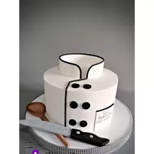 Adorno Torta Falsa Temática Cocinera Cocinero Porcelana Fria