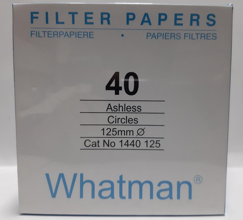 Papel Filtro N°40 Whatman De 125 Mm