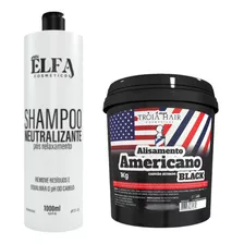 Alisamento Americano Black + Shampoo Neutralizante Lisman