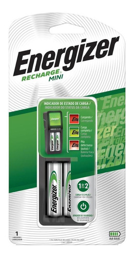 Cargador De Pilas Energizer Mini + 2 Pilas Recargables Aa
