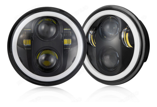 Par Faros Lupa Led Diurna Ojo De ngel 4  Para Jeep Wrangler