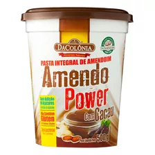 Pasta De Amendoim Com Cacau Integral Dacolônia Amendo Power Pote 500g