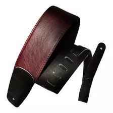 Elegance - Tahalí Strap Para Guitarra O Bajo En Piel Color Vino/negro