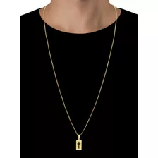 Corrente Veneziana Masculino Banhado Ouro 18k Com Pingente