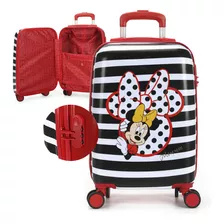 Mala Mochila Rodas Listrada Minnie Vermelha Infantil Menina