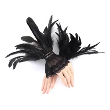 Guantes Góticos De Plumas Para Disfraz, Cosplay, Coderas