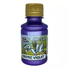 Tinta Pva Metal Colorido 100ml - True Colors - Pronto Cor Exotic Violet - 7974