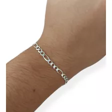 Pulseira Masculina Italiana Modelo 3x1 Prata 925 21cm 4,5mm