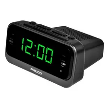 Reloj Digital Philco Fm Bluetooth 1012bt-gr Bivolt, Color Negro
