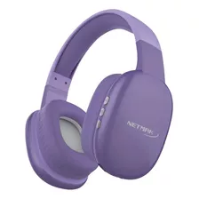 Auricular Inalámbrico Dual Bluetooth Aux Netmak Volt Violeta