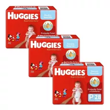 Kit 3 Pacotes De Fraldas Huggies Supreme Care Recém Nascido