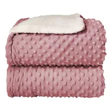 Cobertor Donna Bebê Plush Dots Com Sherpa Rosa