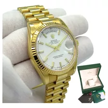 Relógio De Luxo Daydate Dourado Automático Base Eta + Caixa