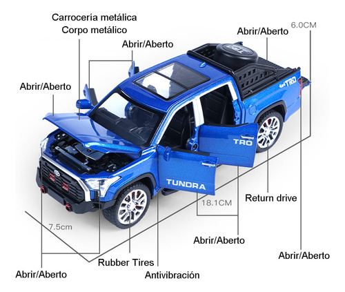 Toyota Tundra Trd Miniatura Metal Coche Adornos Coleccion Foto 2