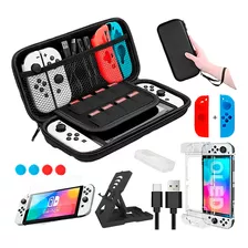 Estuche Funda Nintendo Switch Oled Rigida 12 Accesorios En 1