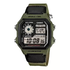 Relogio Casio Digital Cx Resina Pul Resina Verde Ae-1200whb-