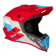 Capacete Para Motocross Just1 J38 Korner Azul/vermelho