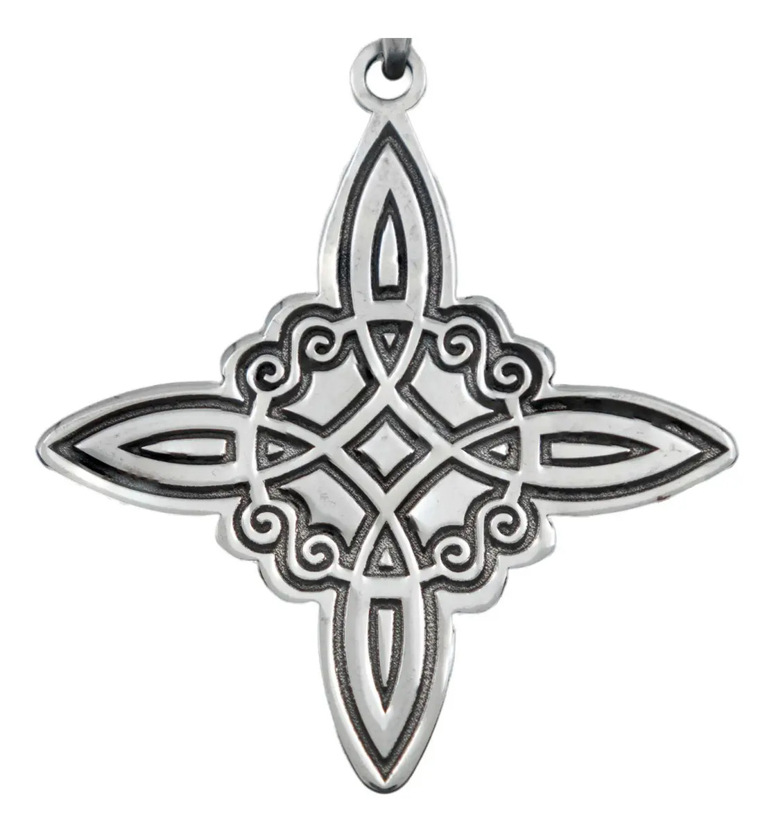 Dije Plata .925 Nudo Bruja Celta Líneas Láser Grande Protección - Imagen 1