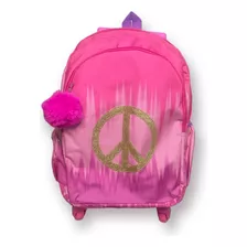 Mochila Escolar Juvenil Quatro Rodinhas Style Paz Clio