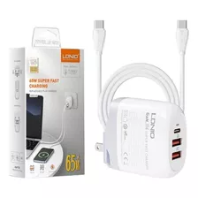 Cargador Carga Super Rapida 65w Usb C Universal Ldnio Cable