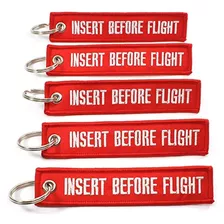 Llavero Con Texto ''insert Before Flight Keychain'' Color Ro