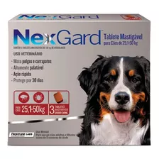 Nexgard 3 Tabletes Antipulgas E Carrapatos 25kg A 50kg