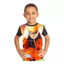 Camiseta Infantil Naruto Uzumaki Naruto Clássico Ref:65