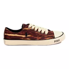 Tenis Polo Ralph Lauren Para Mujer Tipo Animal Print Café