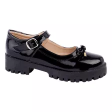 Fratello Zapato Escolar Mary Jane Negro Para Mujer 1058