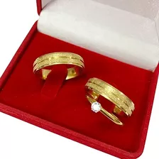 Aliança Compromisso Casamento 6mm Banhada Ouro 18k - Barato