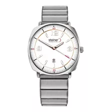 Reloj Steiner Analógico Hombre Extensible Ac Caratula Blanca