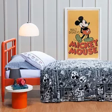 Manta Soft Flannel Solteiro Infantil Personagens. Cor Disney Moments Mickey