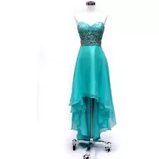 Vestido De Gala Color Azul Aqua Talla M