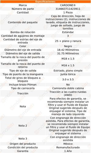 (1) Caja Direccin Hidrulica Gmc Sonoma 4wd 94/04 Reman Foto 4