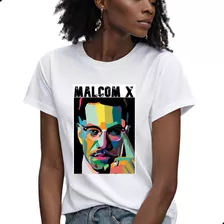 Camiseta Estampa Malcom X Lider Movimento Negro Barata Só Hj