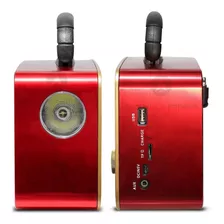 Caixa De Som Retro Bluetooth Radio Fm Usb Vintage Lanterna Cor Vermelho 110v/220v