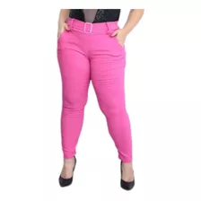 Calça Skinny Feminina Bengaline Com Cinto Plus Size Luxo