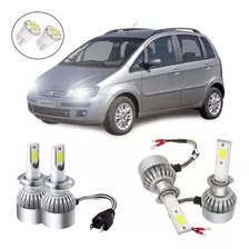 Kit Lâmpadas Led Farol Alto E Baixo Fiat Idea 2005 2006