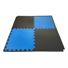 Tatame Encaixar Eva Borracha Multiuso 1x1 30mm Cor Azul-preto