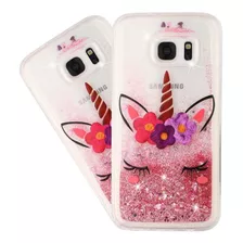 Funda Para Samsung Galaxy S7 - Diseno Unicornio Con Glitter