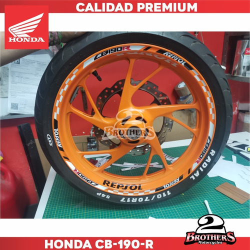 Calcomanas Stickers Para Rines Honda Repsol Cb-190 R Foto 2