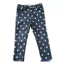Pantalón Tipo Leggins Negro Con Lunares, Niña 3-4 Años