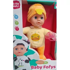 Boneca Baby Fofys Pelucia C/ Som Risadinhas + Chupeta