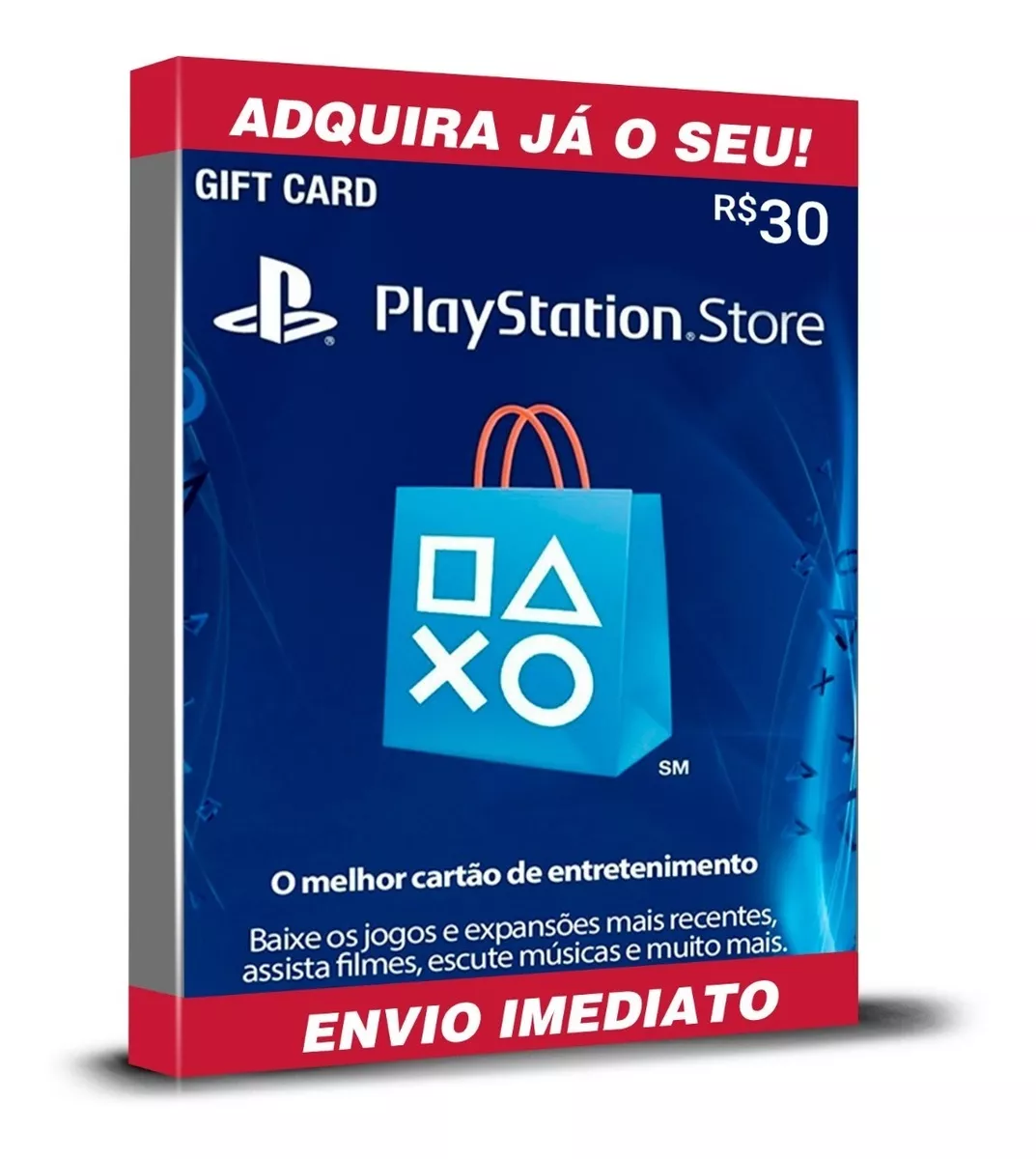 Cartão Playstation Br Brasil Psn R$30 Reais Plus Brasileiro
