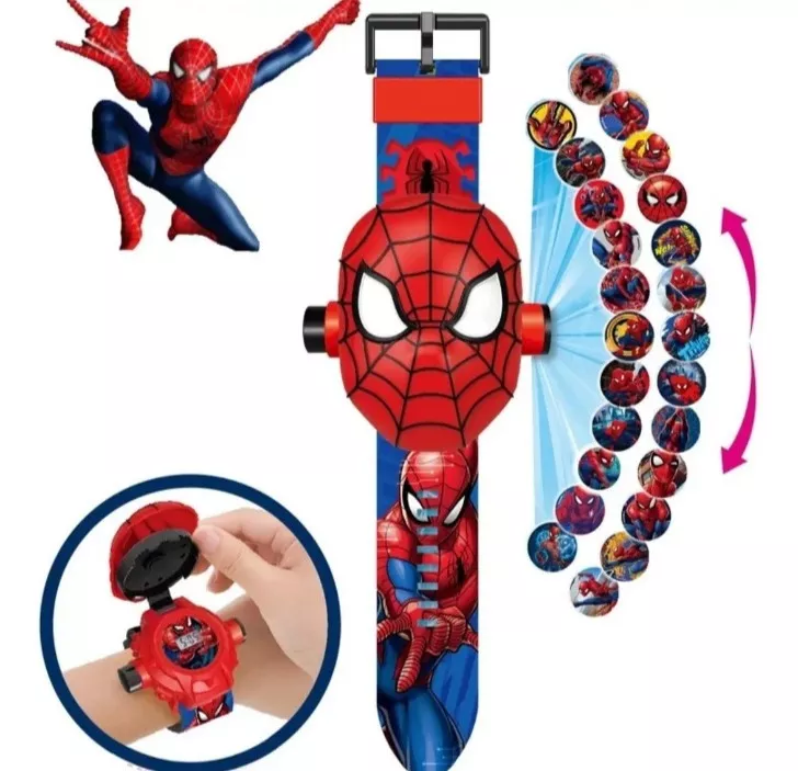 Reloj Juguete Infantil De Spiderman,con 24 Proyecciones