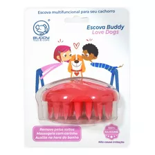 Escova Massageadora Cachorro Pelo Curto E Longo Buddy Toys