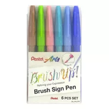 Estojo Marcador Brush Sign Pen C/6 Cores