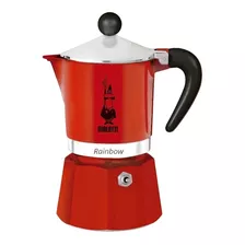 Cafetera Bialetti Rainbow 3 Cups Manual Roja Italiana